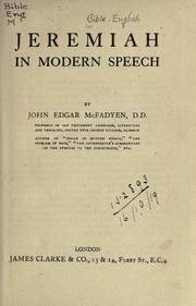 Cover of: Jeremiah in modern speech