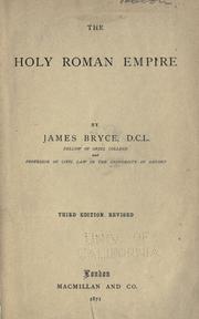 Cover of: The Holy Roman empire by James Bryce