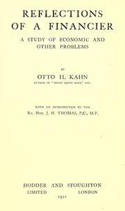 Cover of: Reflections of a financier by Kahn, Otto Hermann