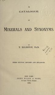 Cover of: A catalogue of minerals and synonyms.