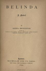 Cover of: Belinda by Rhoda Broughton, Rhoda Broughton