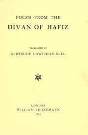 Cover of: Poems from the Divan of Hafiz