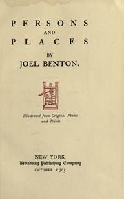 Persons and places by Joel Benton