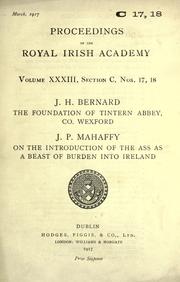 Cover of: The foundation of Tintern Abbey, Co. Wexford by J. H. Bernard
