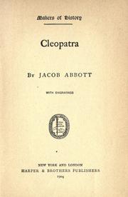Cover of: Cleopatra by Jacob Abbott