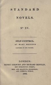 Cover of: Self-control: a novel