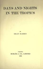 Cover of: Days and nights in the tropics by Harris, William Richard
