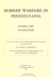 Cover of: Border warfare in Pennsylvania during the revolution