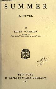 Cover of: Summer, a novel. by Edith Wharton