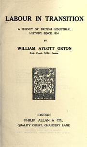 Cover of: Labour in transition by Orton, William Aylott