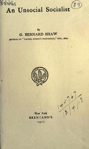 Cover of: An unsocial socialist. by George Bernard Shaw