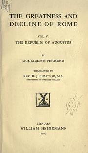 Cover of: The greatness and decline of Rome by Guglielmo Ferrero