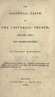 Cover of: The essential faith of the universal church: deduced from the sacred records.