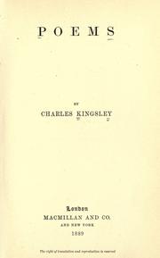 Cover of: Poems by Charles Kingsley