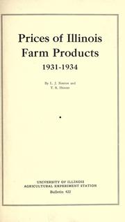 Cover of: Prices of Illinois farm products, 1931-1934