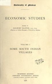 Cover of: Some South Indian villages. by Slater, Gilbert