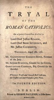 Cover of: The tryal of the Roman Catholics. by Henry Brooke, Henry Brooke