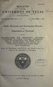 Cover of: Books on educational improvement and social reform for loan by the Department of Extension. by University of Texas. Dept. of Extension. Public Discussion and Information Division.