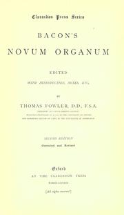 Cover of: Bacon's Novum organum by Francis Bacon