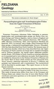 Cover of: Paracanthopterygian and acanthopterygian fishes: from the Upper Cretaceous of Kansas