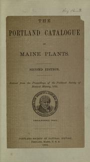 Cover of: The Portland catalogue of Maine plants.