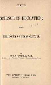 Cover of: The science of education by Ogden, John
