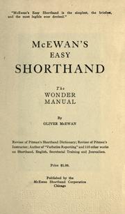 Cover of: McEwan's easy shorthand by Oliver McEwan