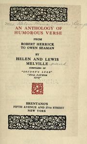 Cover of: An anthology of humorous verse by Benjamin, Helen Mina (Purvis) Mrs.