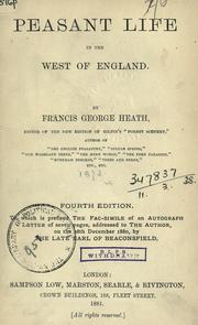 Cover of: Peasant life in the West of England