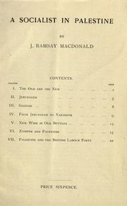 Cover of: A socialist in Palestine. by James Ramsay MacDonald