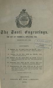 Cover of: Tosti engravings ...