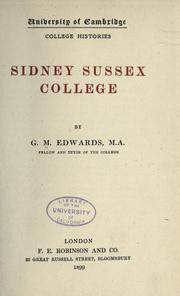 Cover of: Sidney Sussex college