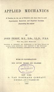 Cover of: Applied mechanics by Perry, John