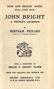 Cover of: John Bright: a people's champion ...