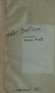 Cover of: Water baptism.