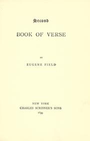 Cover of: Second book of verse. by Eugene Field