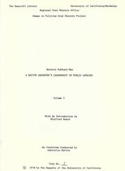 A native daughter's leadership in public affairs by Bernice Hubbard May