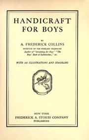 Cover of: Handicraft for boys by A. Frederick Collins