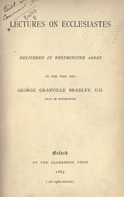 Cover of: Lectures on Ecclesiastes by George Granville Bradley
