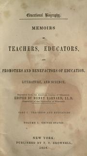 Cover of: Educational biography. by Henry Barnard