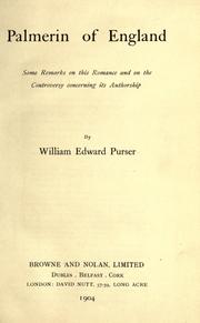 Palmerin of England by William Edward Purser