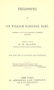 Cover of: Philosophy by Sir William Hamilton, 9th Baronet