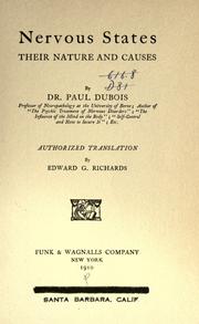 Cover of: Nervous states, their nature and causes