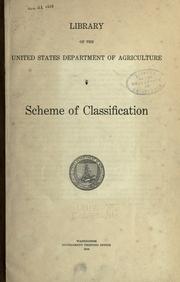 Cover of: Scheme of classification.