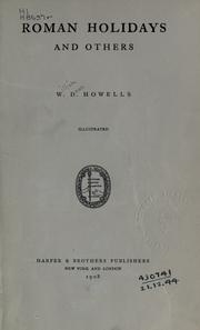 Cover of: Roman holidays, and others. by William Dean Howells