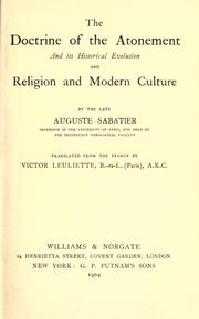 Cover of: The doctrine of the atonement by Auguste Sabatier