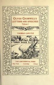 Cover of: Olier Cromwell's letters and speeches