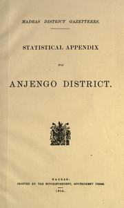 Cover of: Statistical appendix for Anjengo District.