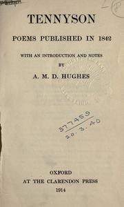 Cover of: Poems published in 1842.: With an introd. and notes by A.M.D. Hughes.
