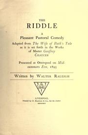 Cover of: The riddle: a pleasant pastoral comedy